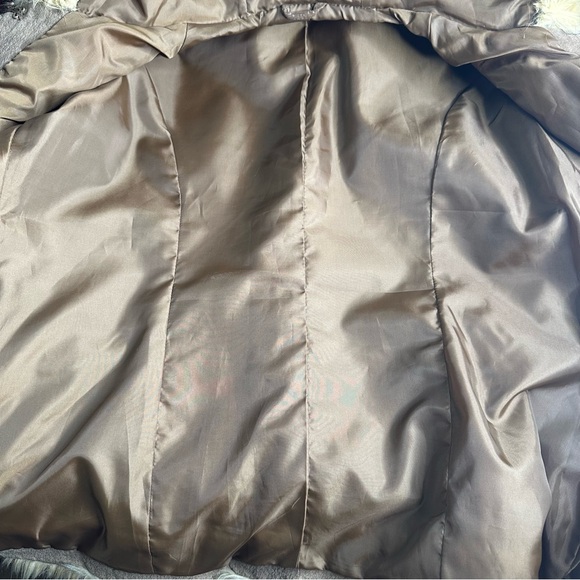 BB Dakota Penny Lane Brown/Tan Faux Fur Leather Coat With Hood. Size Large - Picture 7 of 8